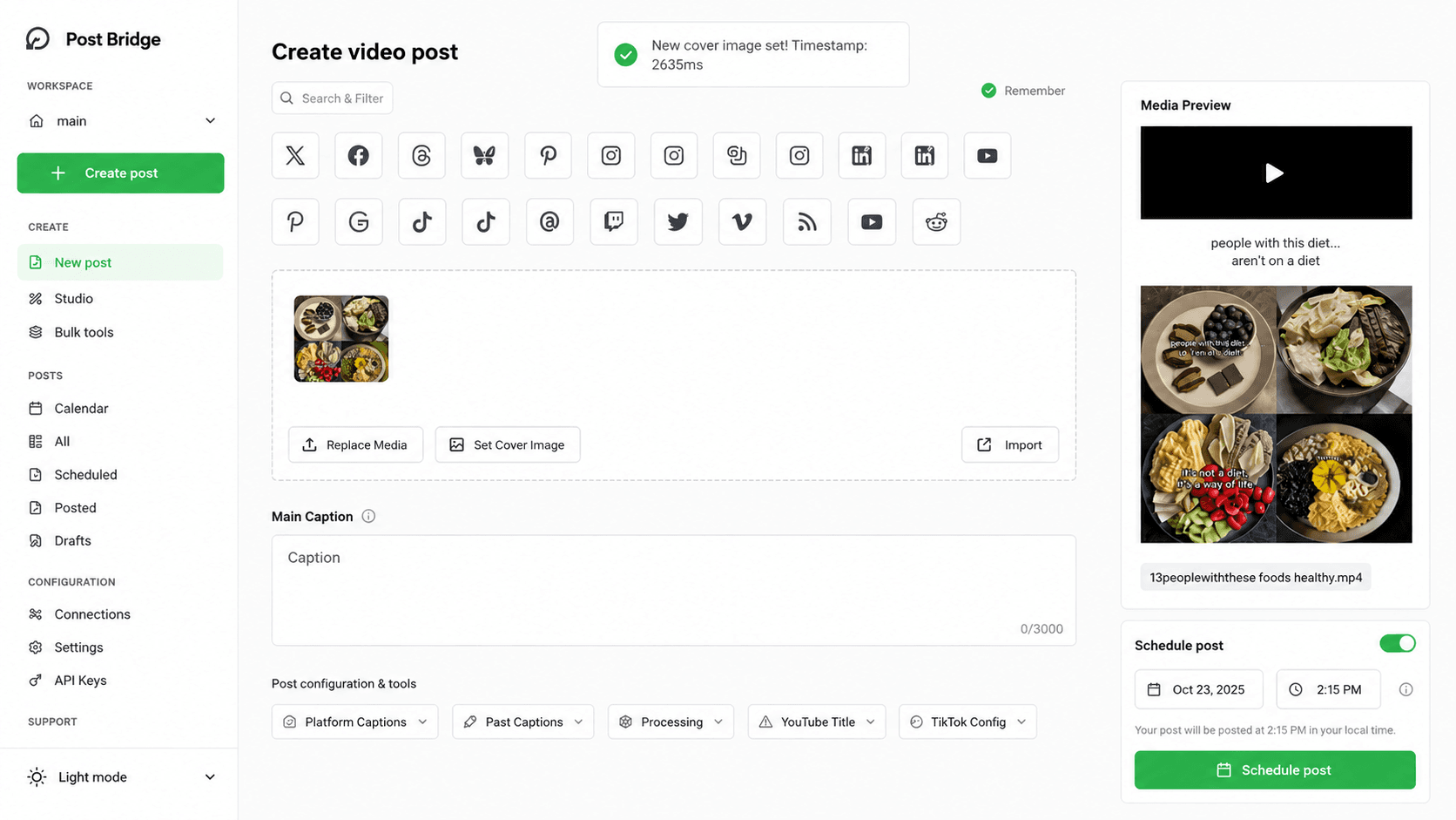 Post Bridge dashboard